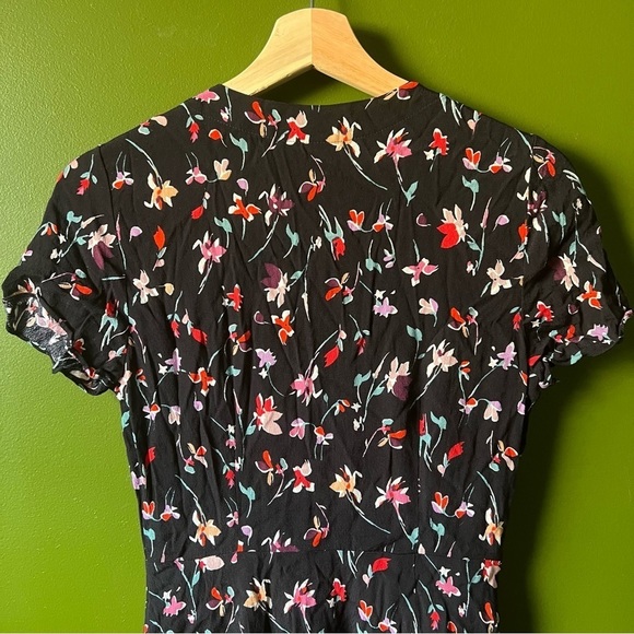 MADEWELL V-Neck Button-Front Mini Dress in Drifting Flowers SIZE 00 - Picture 4 of 10